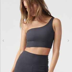 Joah brown single strap crop top
